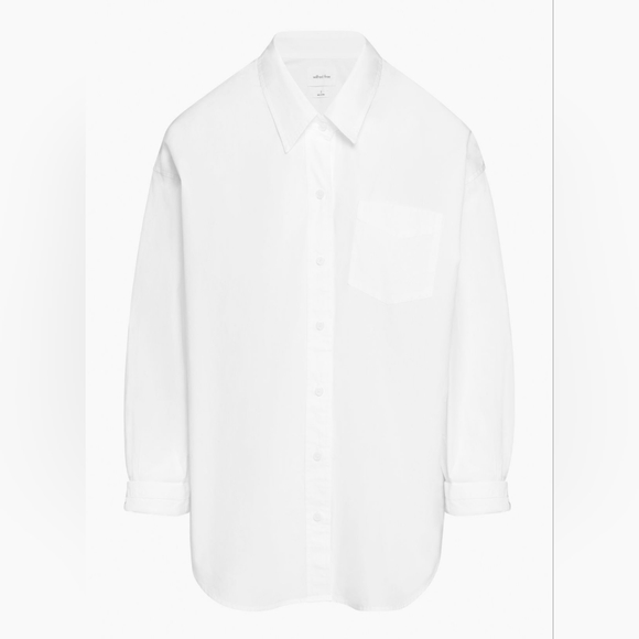 Aritzia Wilfred Free Relaxed Poplin Shirt Sz M - Picture 5 of 9
